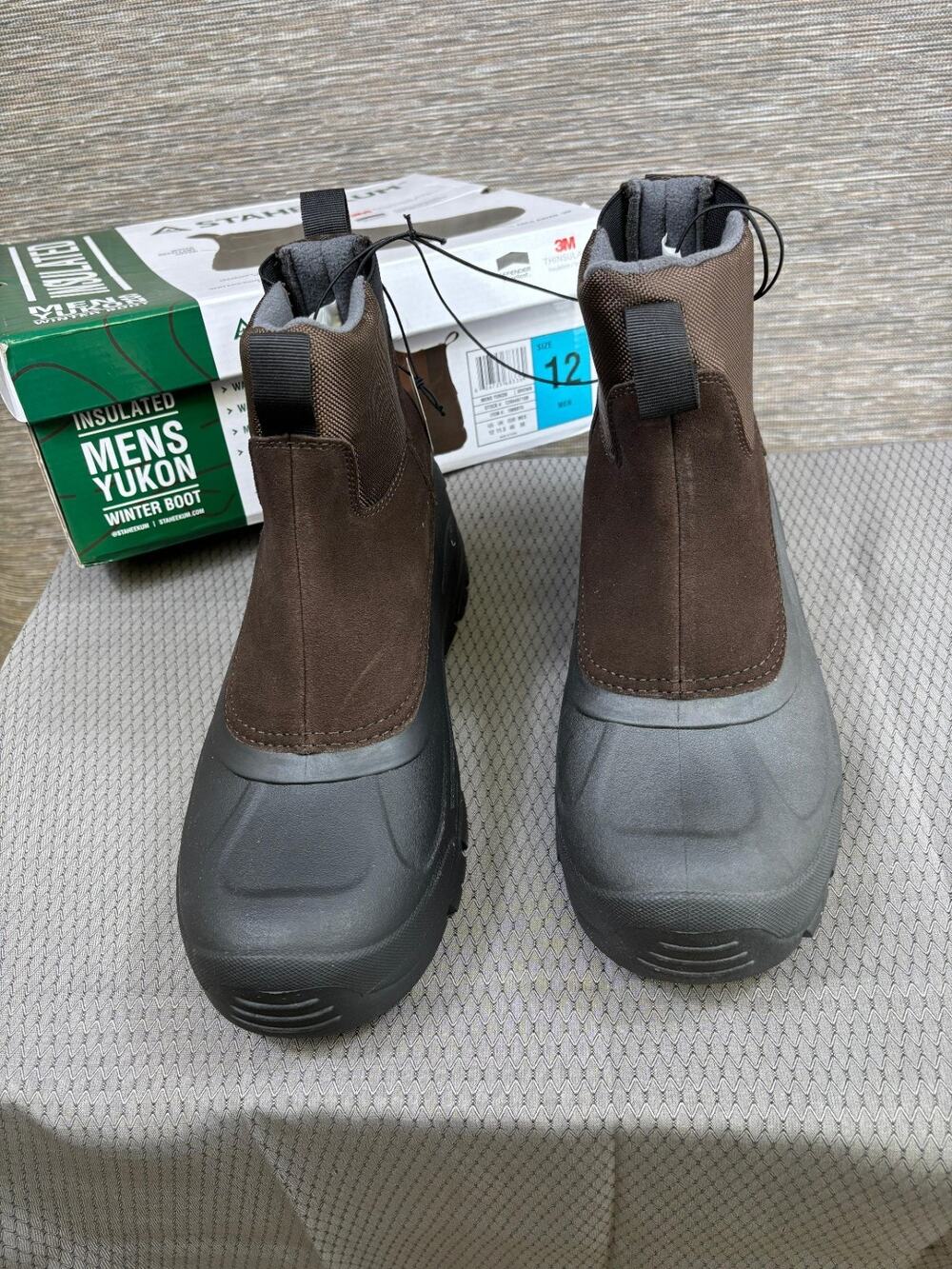 Staheekum Yukon Mens Size 12 Winter Boots Brown Black Insulated Waterproof NEW